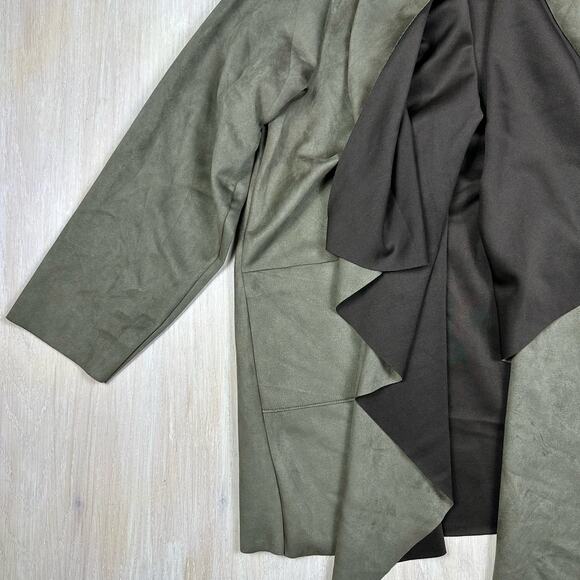 Philosophy Faux Suede Microfiber Cascade Lapel Waterfall Open Front Jacket 1X - Picture 4 of 16